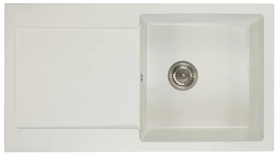 Kuchynský drez Adaxa (biela) (s 3 otvormi pre batériu) (L). Vlastná spoľahlivá doprava až k Vám domov. 1066410