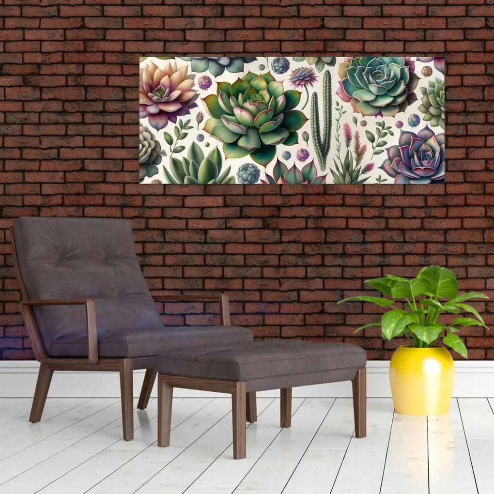 Obraz - Sukulenty (120x50 cm)