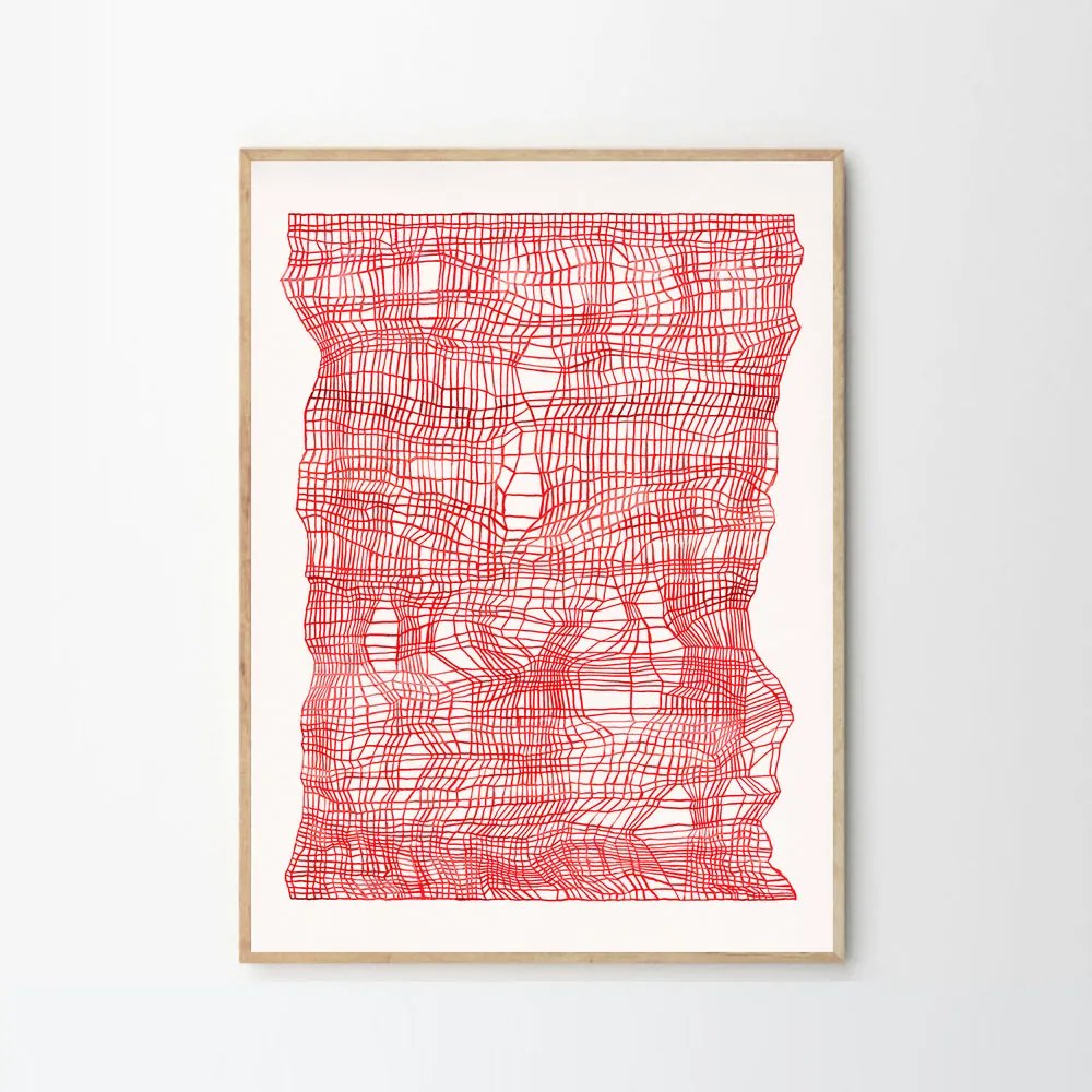 Moikka Plagát Timeline Red by Ana Frois 30x40