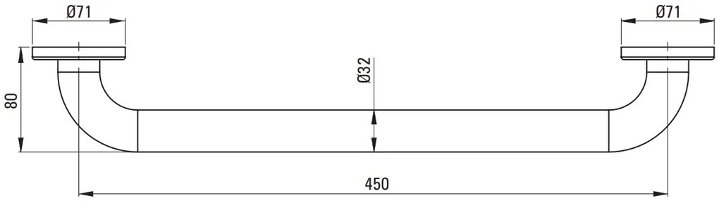 Deante, nástenný držiak 45 cm, chrómová, DEA-NIL_041B