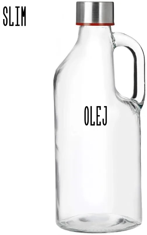 Orion Skleněná láhev na mléko/ olej / aviváž, s madlem a uzávěrem na závit, 1,15l