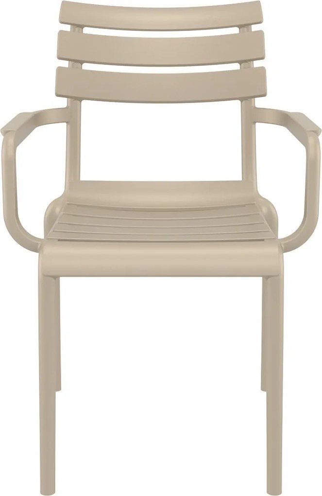 PARIS záhradná stolička s podrúčkami taupe