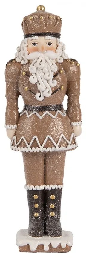 Hnedá vianočná dekorácia Luskáčik v perníkovom obleku - 6*5*18 cm