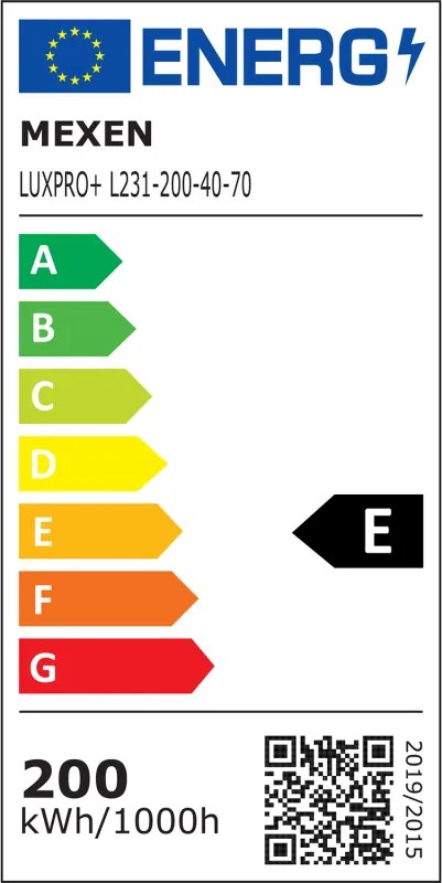 Mexen Luxpro+ LED reflektor, 200W, neutrálna - 4000K, 22000 lm, čierna - L231-200-40-70