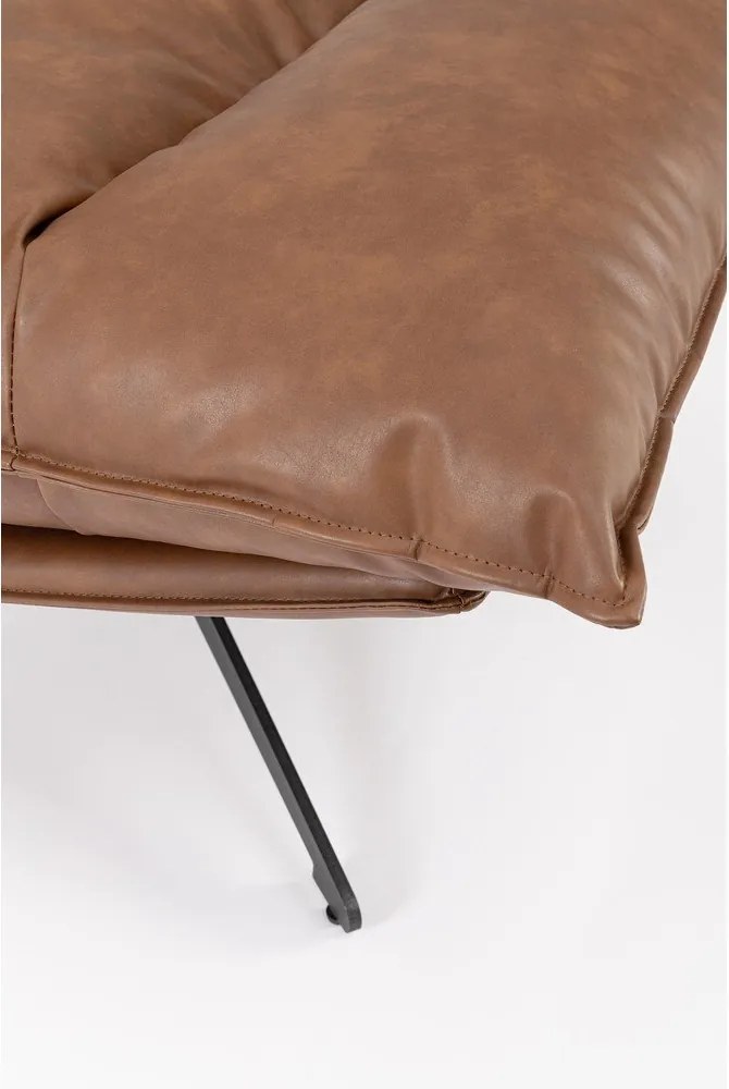 Koňakovohnedé kreslo s úložným priestorom z imitácie kože Alanez – Bizzotto