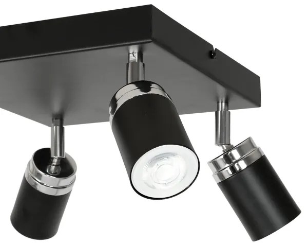 Bodové svietidlo RENO 4xGU10/8W/230V čierna/chróm