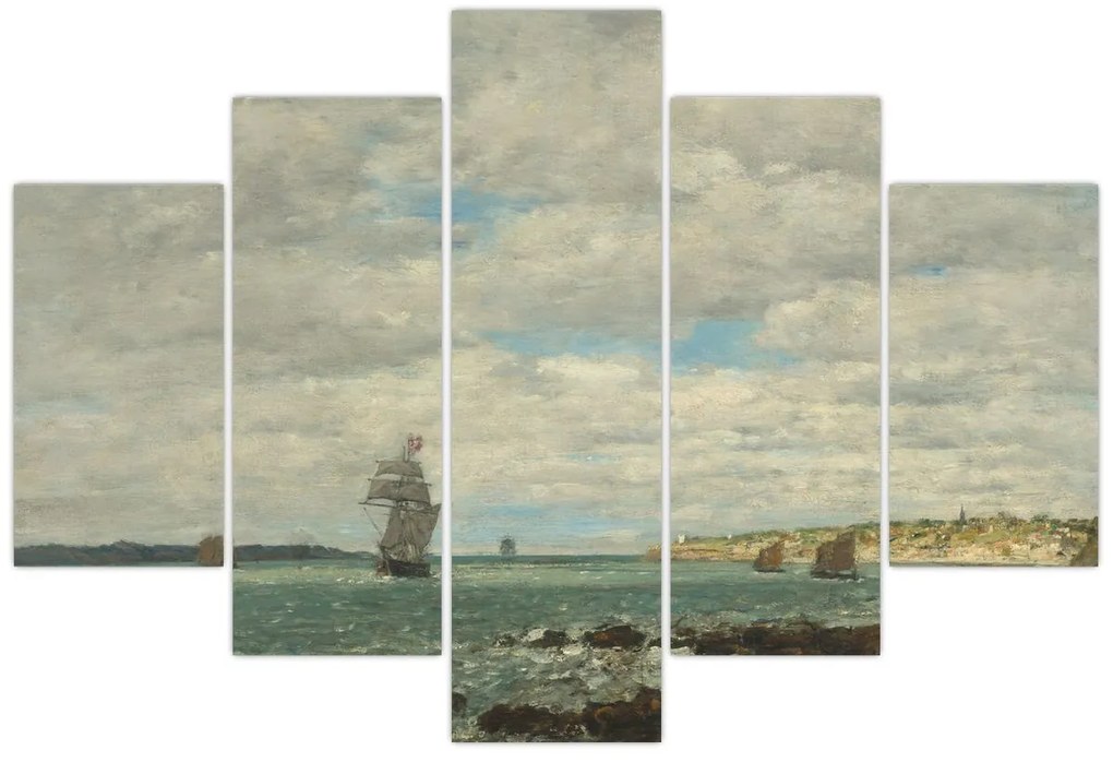 Obraz - Eugène Boudin, Coast of Brittany, reprodukcia (150x105 cm)