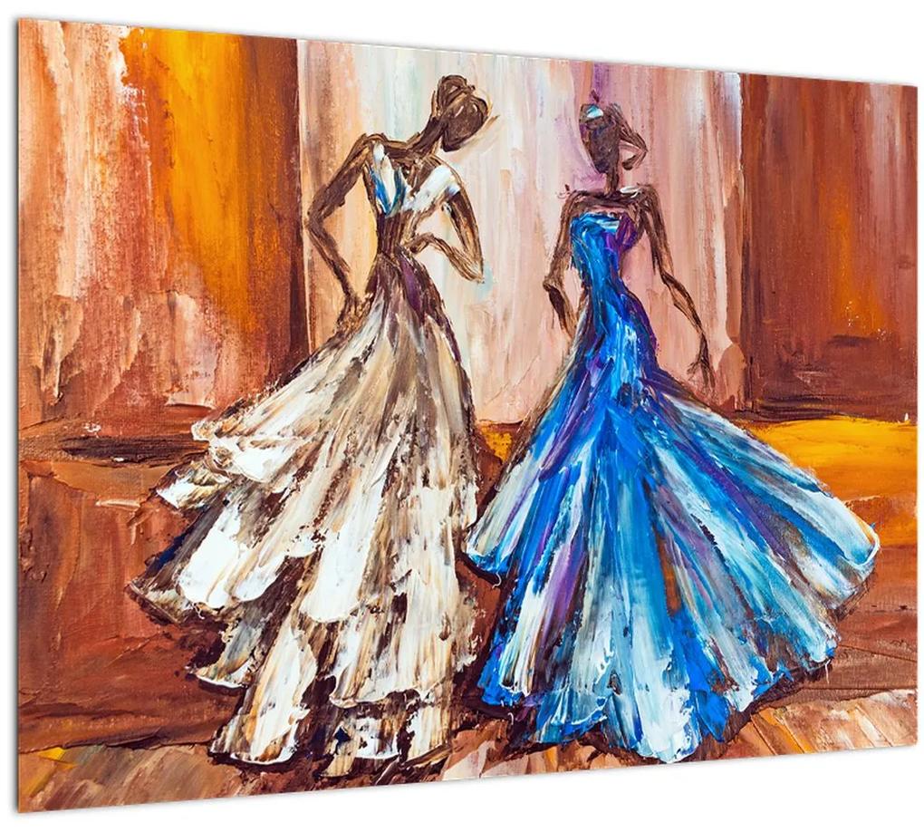 Sklenený obraz - Tanečnica, olejomaľba (70x50 cm)