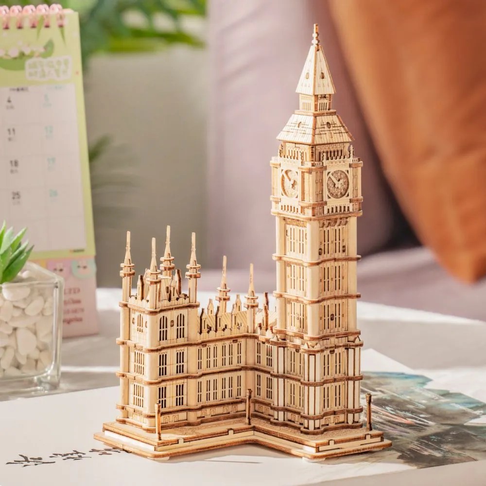 Robotime Rolife Svietiaci 3D drevené puzzle Big Ben 220 ks