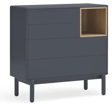 Tmavosivá nízka komoda 90x90 cm Corvo - Teulat