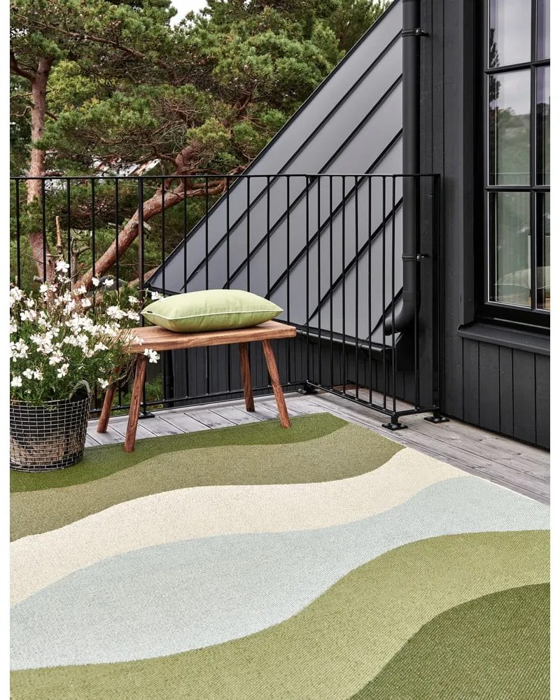 Zelený vnútorný a vonkajší koberec 70x100 cm Urvi Woods – Pappelina