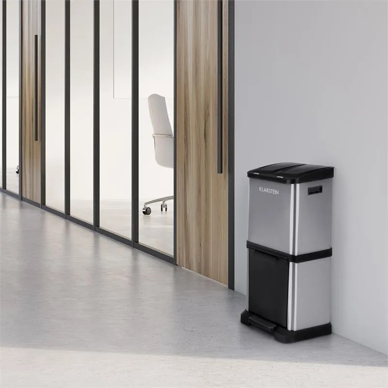 Klarstein Ökosystem² odpadkový kôš triedič odpadkov 30l (1 x15 l, 2x7,5 l) PE ušľachtilá oceľ