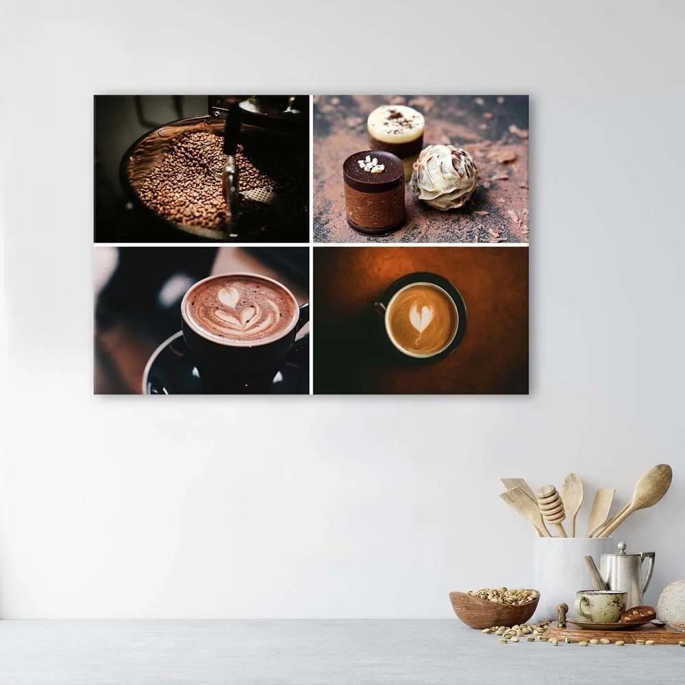 Obraz na plátně Sada na kávu a sladkosti - 100x70 cm