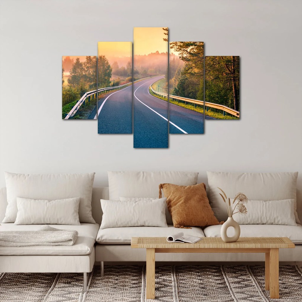 Obraz - Cesta pri východe slnka (150x105 cm)