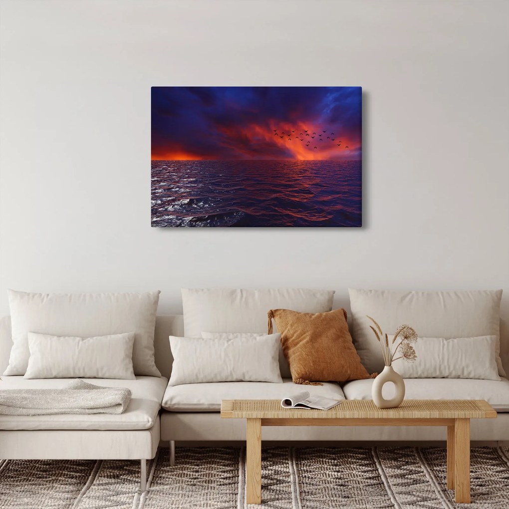 Obraz mora s vtákmi (90x60 cm)