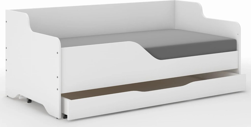 Wooden Toys Detská posteľ LILU 160x80, ľavá strana, biela