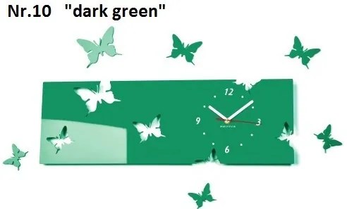 Motýle nástenné hodiny z akrylového skla tmavohnedá