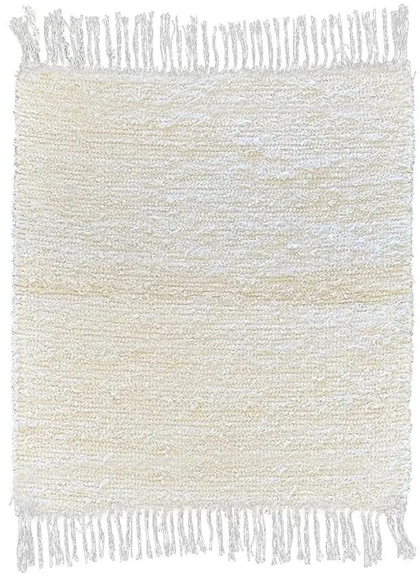 Ručne tkaný bavlnený koberec Milan B 0,4/0,4 biela