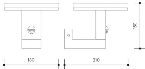 LED Vonkajšie nástenné svietidlo so senzorom BARI LED/10W/230V 4000K IP54 antracit