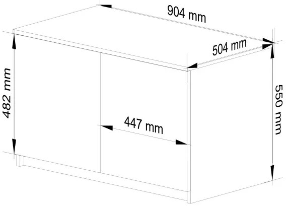 Nadstavec na skriňu S 90 metalický, lesk 2D