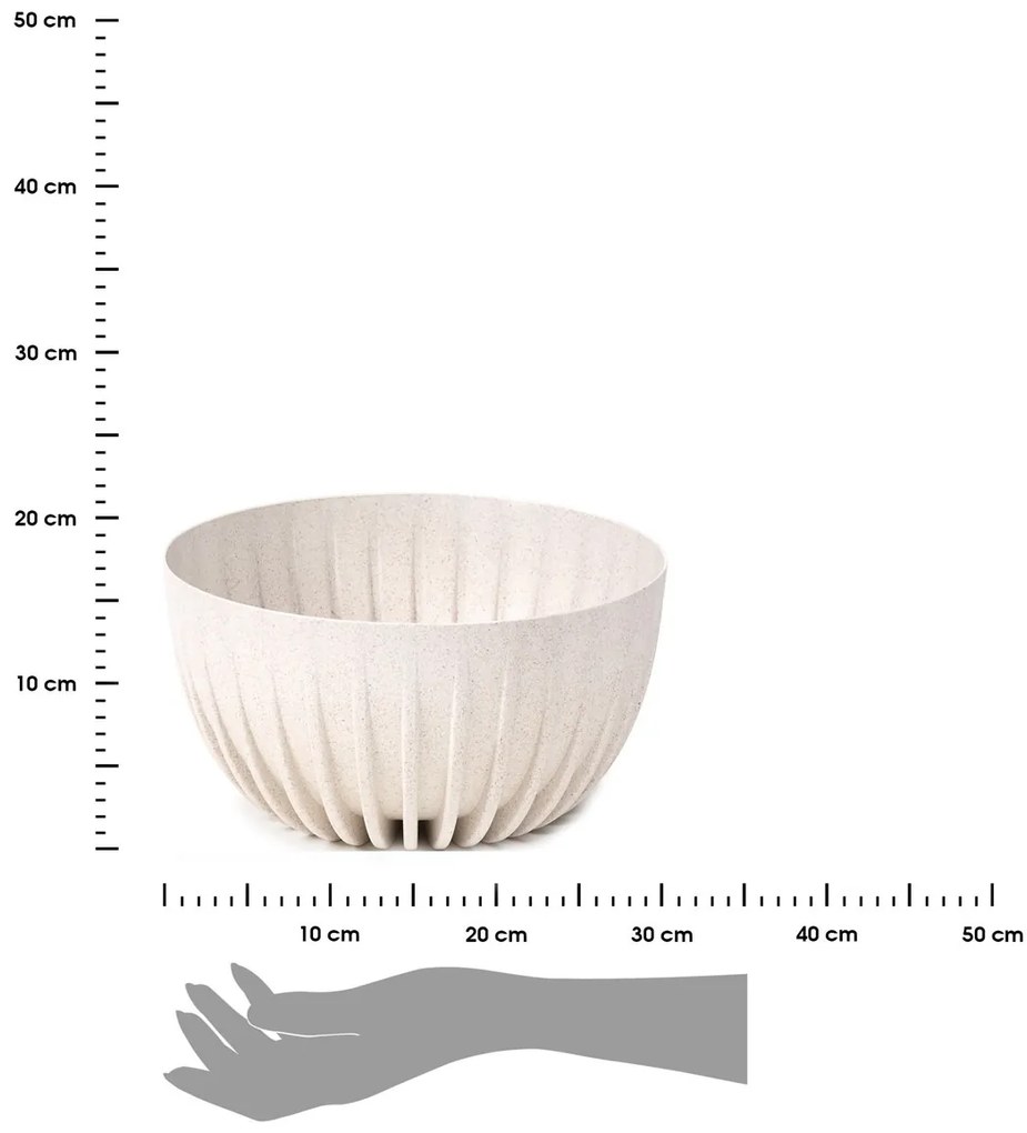 Kvetináč STRIPPED ECO 30 cm krémový