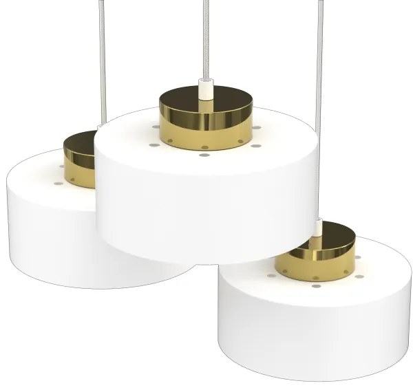 Luster na lanku MARTI 3xE27/15W/230V biela/zlatá