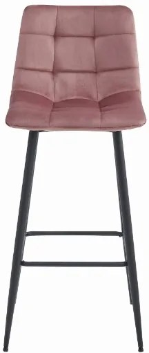 Zamatová barová stolička Budva ružová
