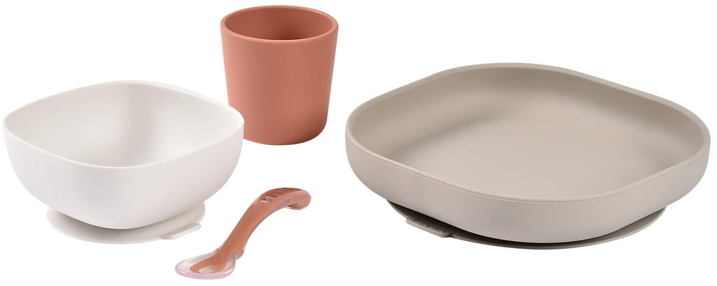 Jedálenská sada silikónová 4-dielna Terracotta