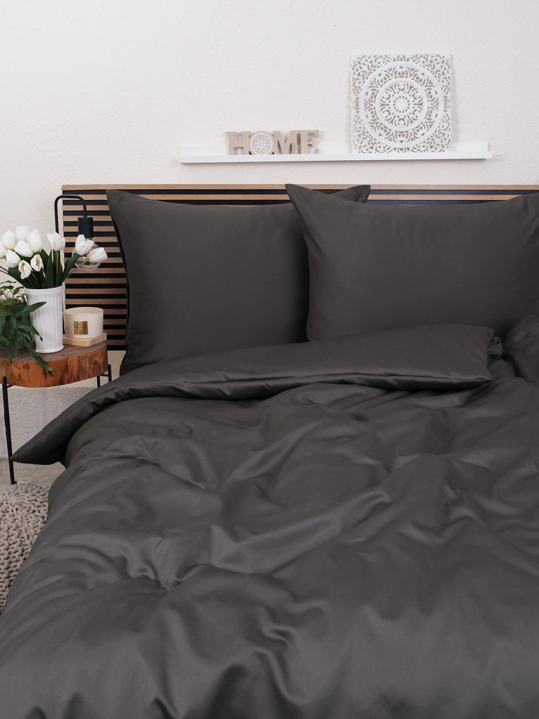 Predĺžené saténové obliečky - Diana antracitové