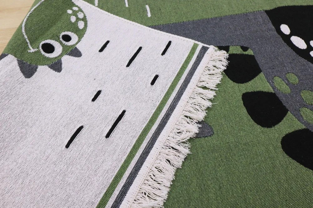 Praktik home, TRHÁK: Detský kusový koberec Natur Dinosaurus, 80x150, zelená, detská izba