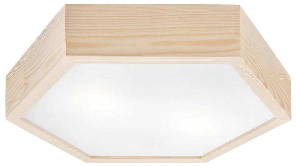 Stropné svietidlo HEX NATURAL 2xE27/60W/230V pr. 43 cm borovica