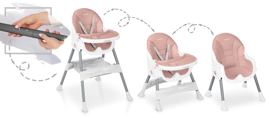 Detská jedálenská stolička Ricokids Mani ružová