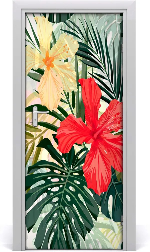 Samolepiace fototapety na dvere  havajskej kvety