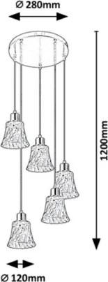 Rabalux - Luster na lanku 5xE14/40W/230V