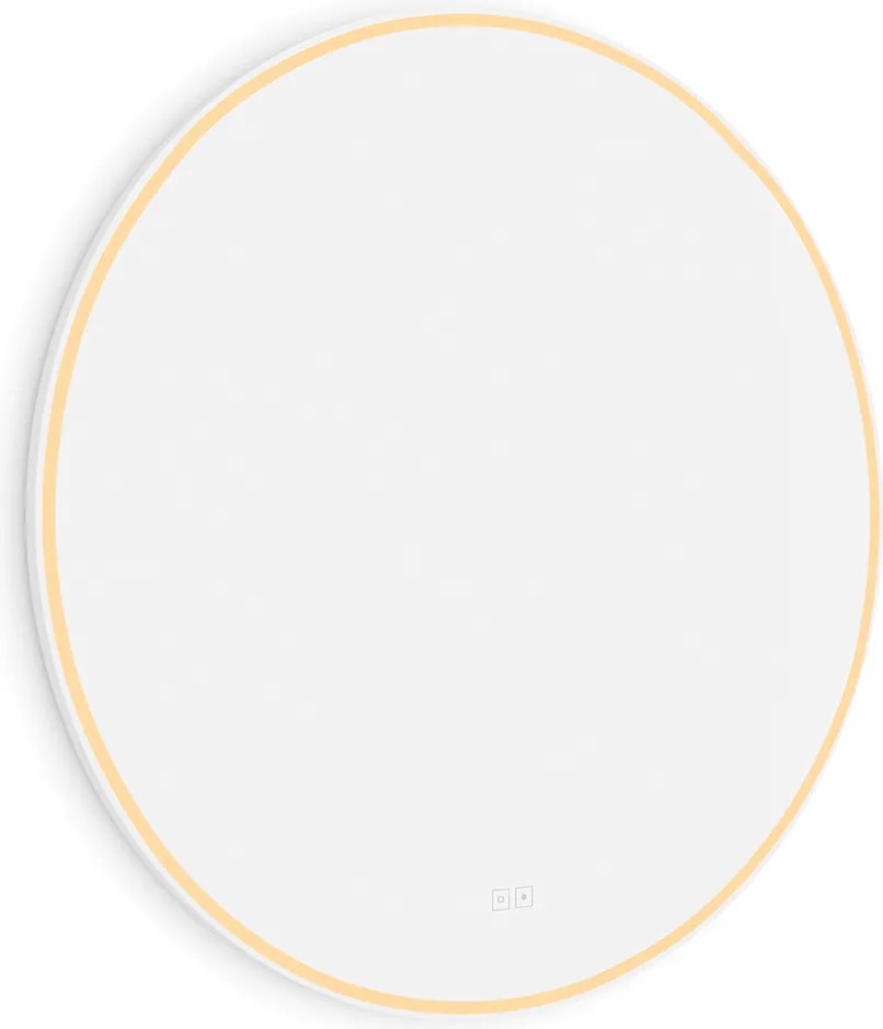 Nimco Biele okrúhle LED zrkadlo pr. 900 mm s dvoma dotykovými senzormi - ZPB 28003RVX-05