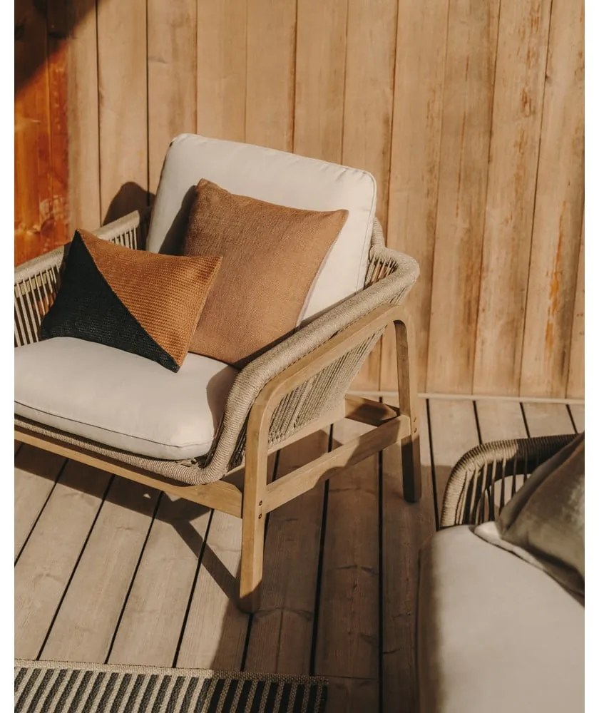 Záhradná lounge súprava z masívu akácie pre 5 v béžovo-prírodnej farbe Vellana – Kave Home