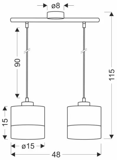 Luster na lanku PORTO 2xE27/60W/230V čierna/hnedá