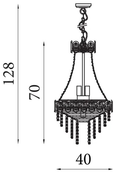 Searchlight 1611-6SB - Luster na reťazi LOUIS PHILLIPE 6xE14/60W/230V