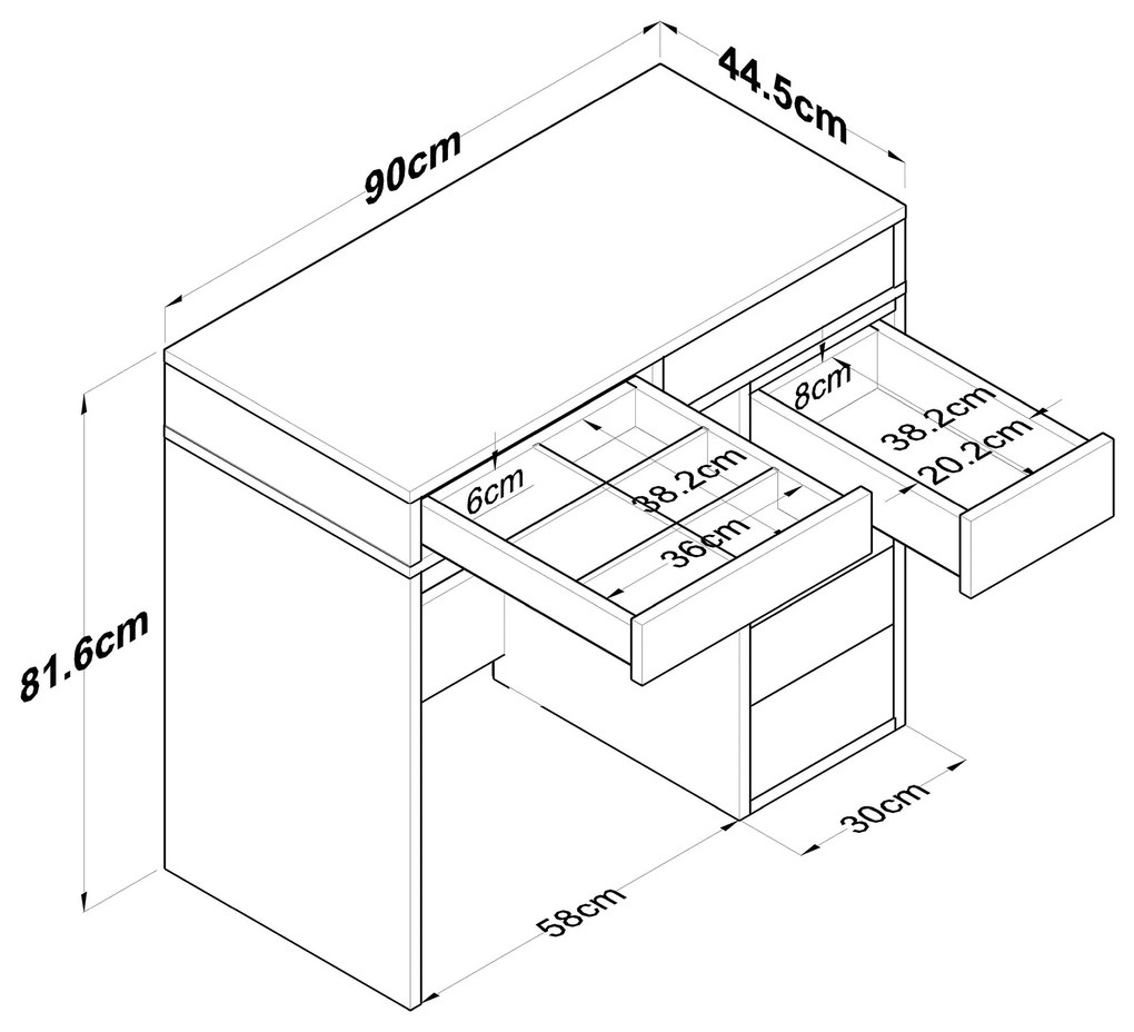 Toaletný stolík Melissa 02 biely