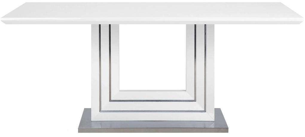 Jedálenský stôl 180 x 90 cm biela/strieborná KALONA Beliani