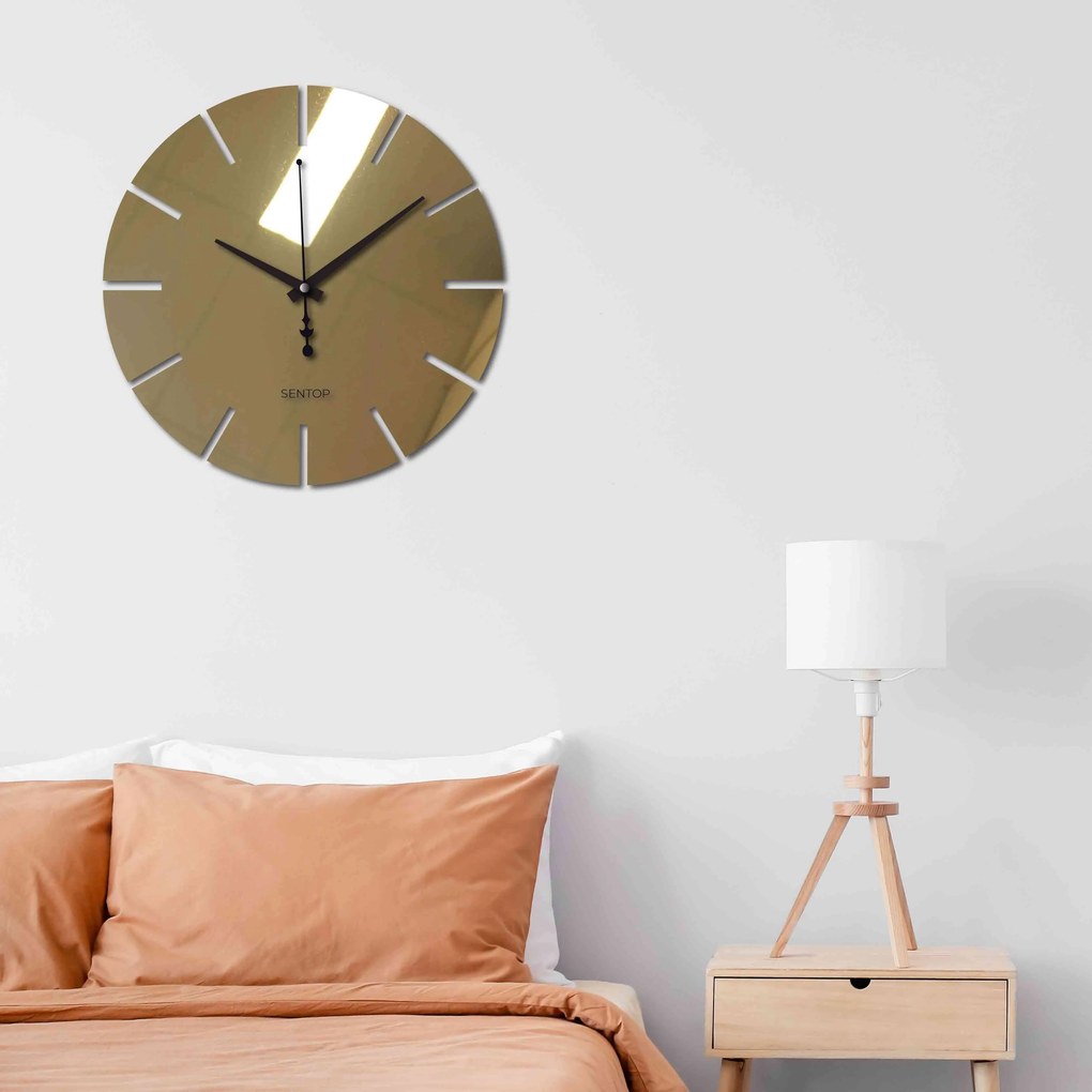 Hodiny na stenu z plexiskla farebné - APLEND: Šedá kovová Ral 7005 Strieborné ručičky 30 cm 4220-70063 X0106