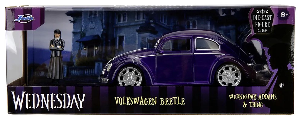 SIMBA Wednesday auto 1972 VW Beetle 1:24 a figúrka Wednesday