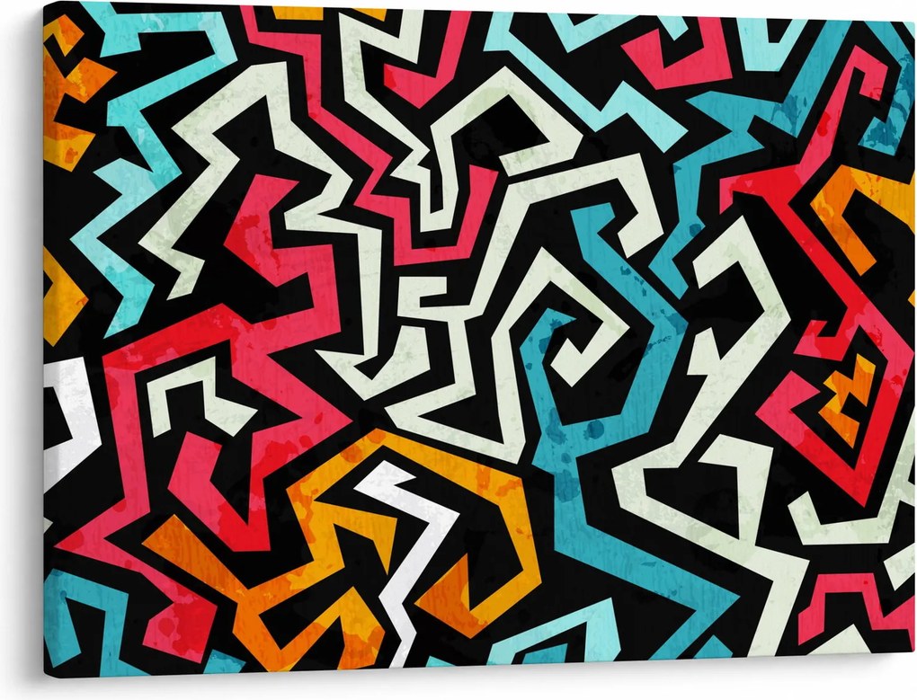 Obraz grafické abstrakcie (70x50 cm)