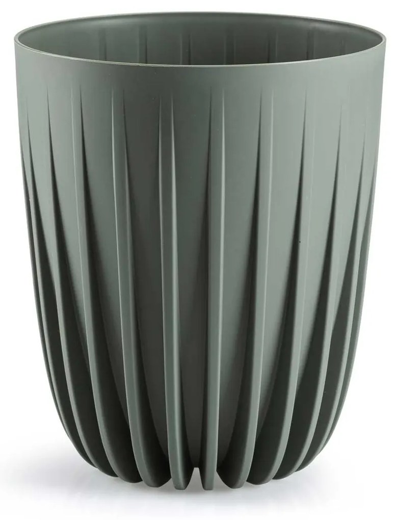 PLASTOVÝ KVETINÁČ STRIPPED 19X22,5 CM ZELENÁ