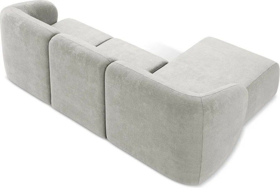 Svetlosivá ženilková rohová pohovka (ľavý roh/s leňoškou) Lani – Makamii