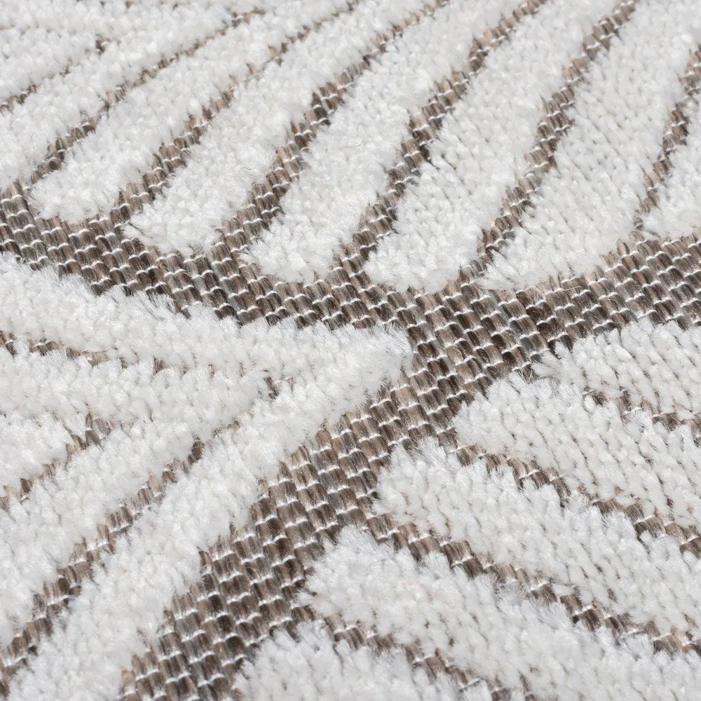 Vnútorný a vonkajší koberec slonovinový 66x230 cm Elm Leaf – Flair Rugs