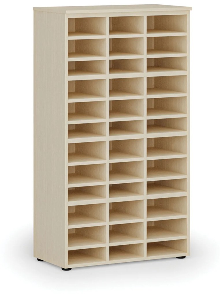 Triediaci regál PRIMO WOOD, 1434 x 800 x 420 mm, 36 priehradok, breza