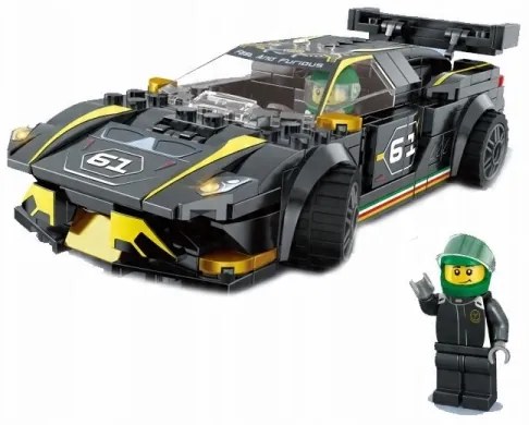 Čierne auto automobilový stavebnicový set