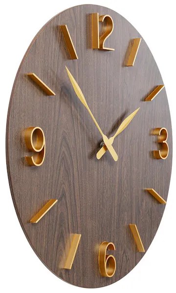 Bruno nástenné hodiny zlato-hnedé Ø50 cm
