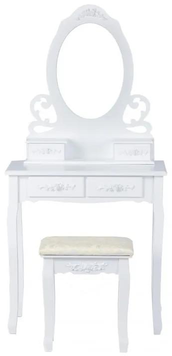 ModernHome Toaletný stolík so zrkadlom a stoličkou, W-HY-007